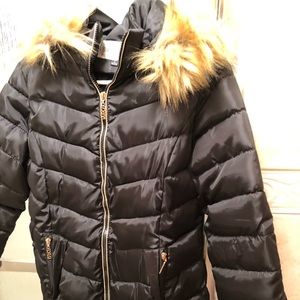 Black/Gold Coat with Fur